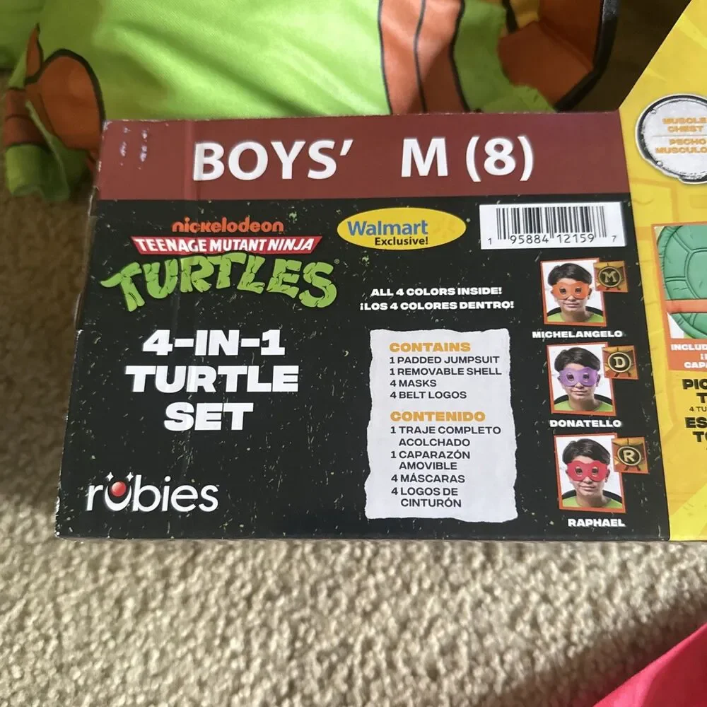 2 New Teenage Mutant Ninja Turtles Costumes  Leo Raph Mic Don Small & Med - Picture 5 of 14
